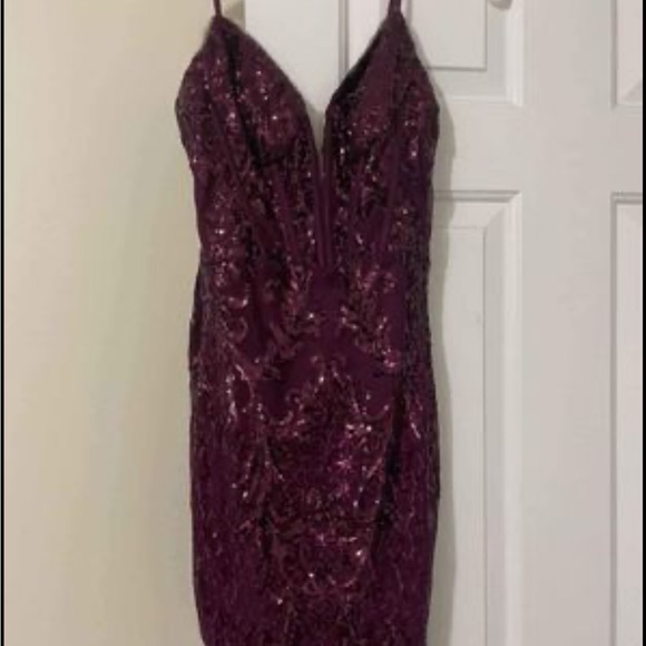 burgundy strappy sheer panel sequin bodycon dress Dresses Adjustable straps Burgundy Lace Red Lace Dress